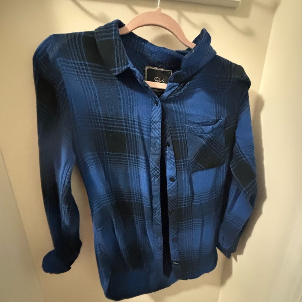 Rails Blue Plaid Button-Up Shirt